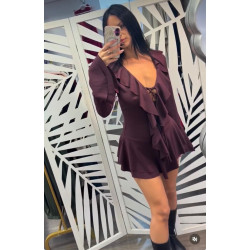 Vestido de licra fría con pantalón debajo