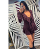 Vestido de licra fría con pantalón debajo